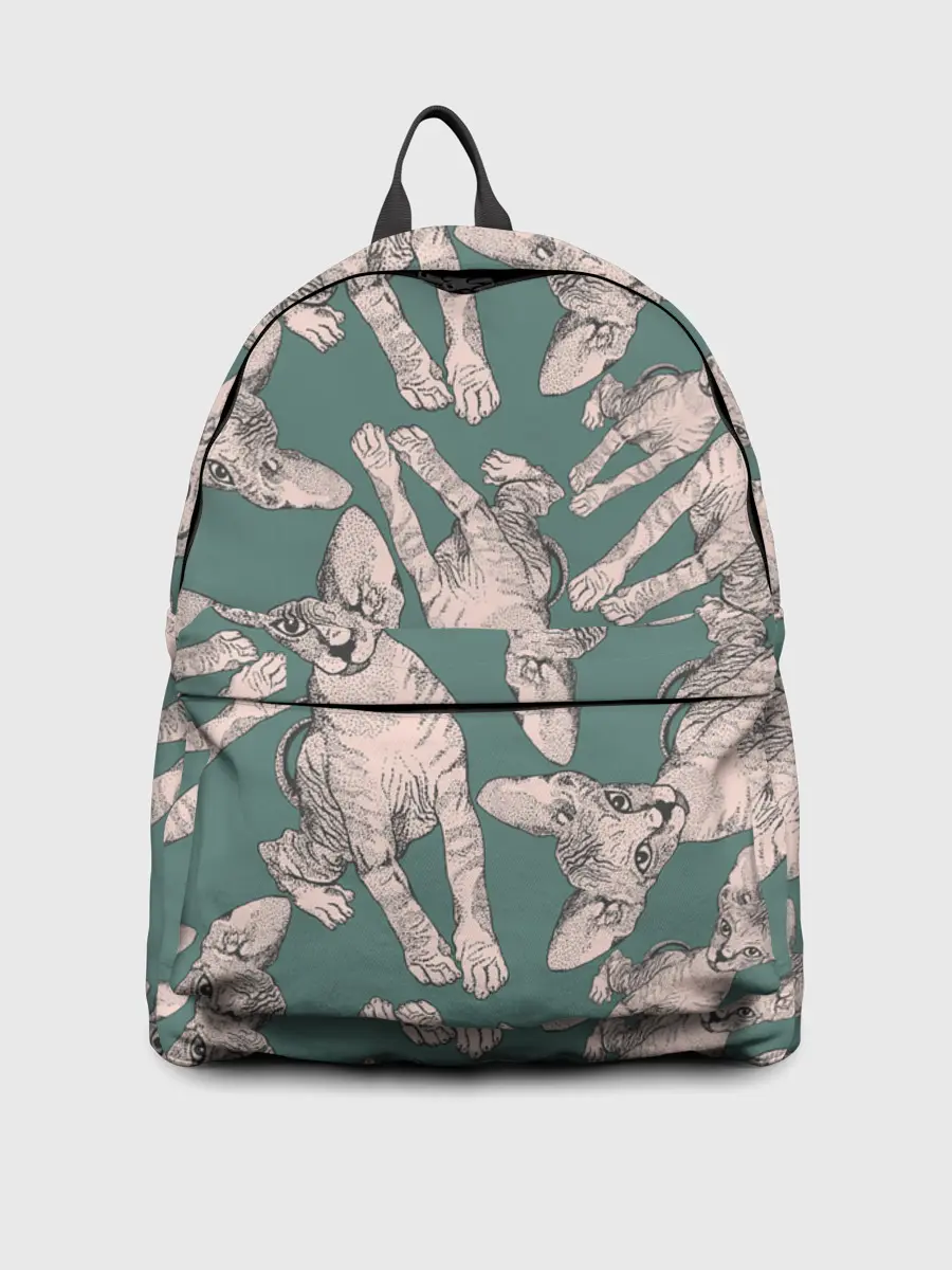 Рюкзак джинсовый / Котёнок сфинкса