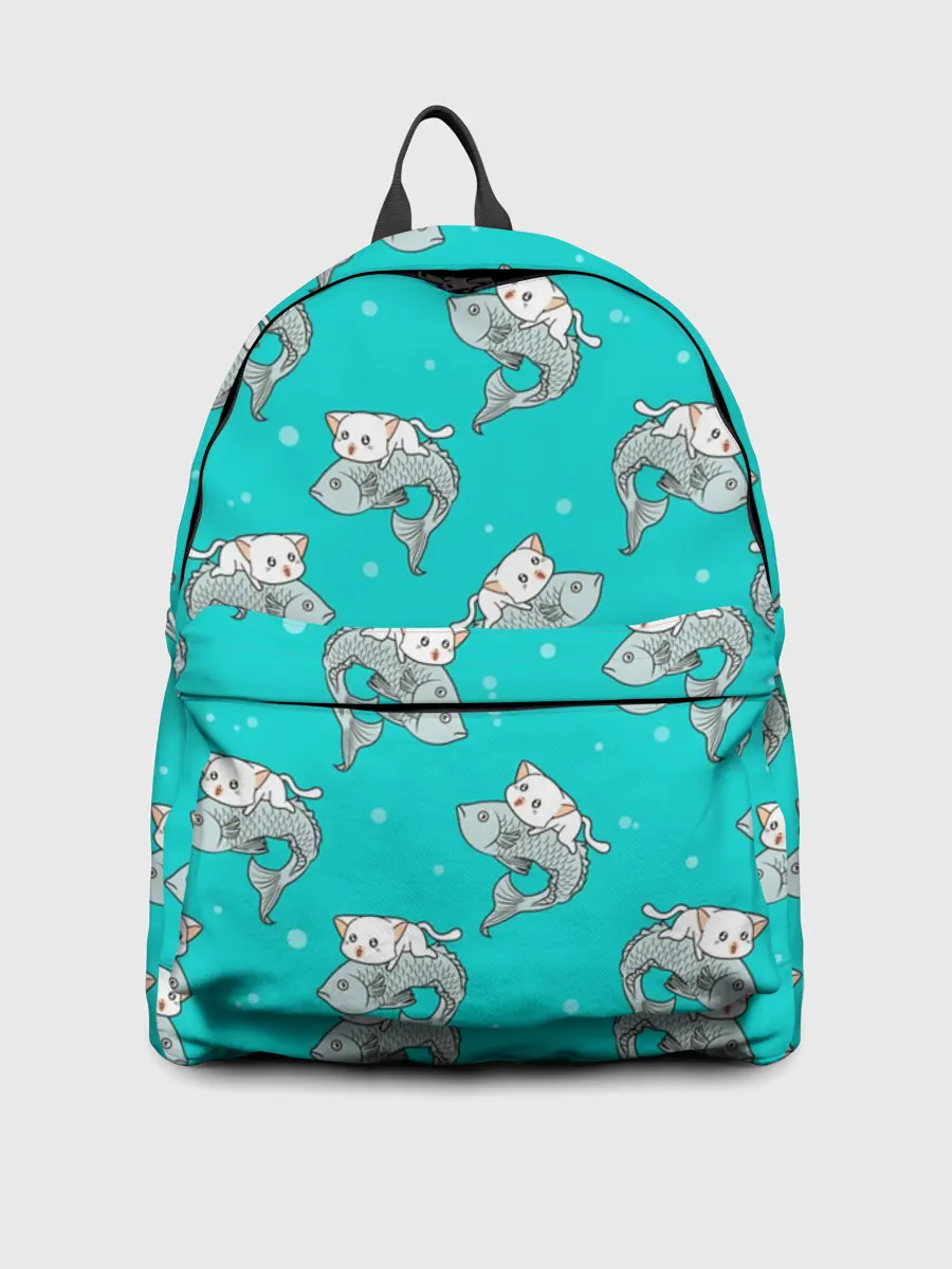 Рюкзак джинсовый / Котики и рыбки