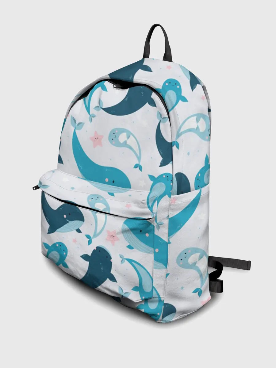 Рюкзак джинсовый / Киты и тюлени