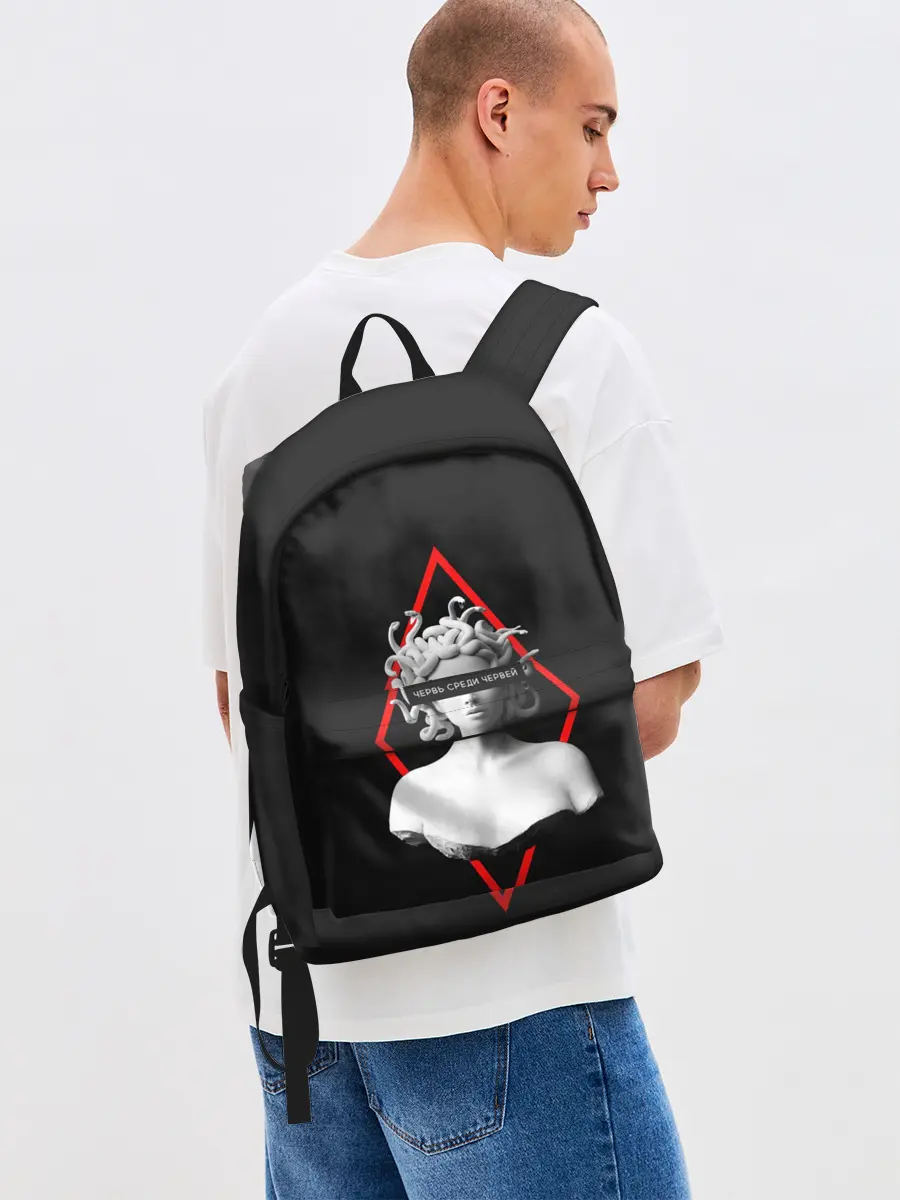 Рюкзак джинсовый / ЧЕРВЬ СРЕДИ ЧЕРВЕЙ / ГОРГОНА