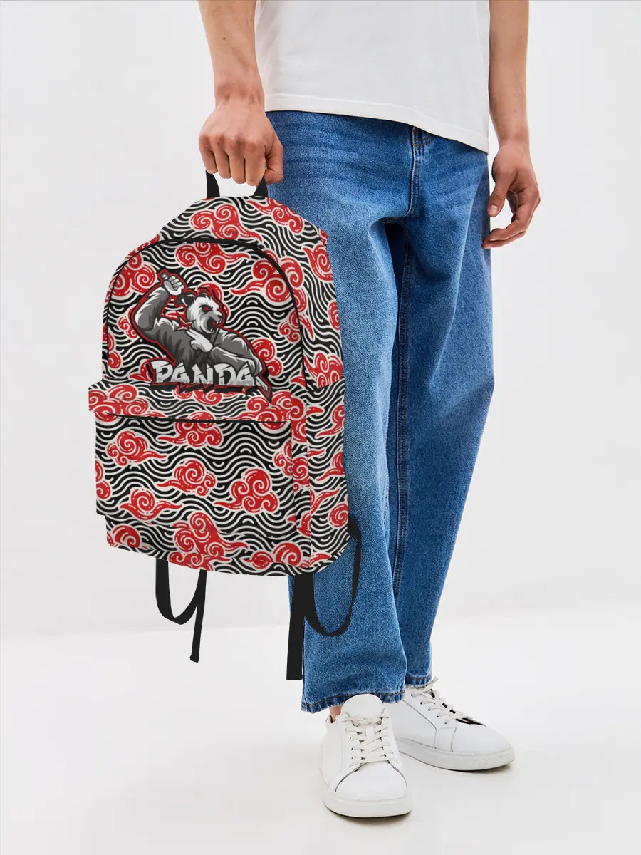 Рюкзак джинсовый / Панда-ниндзя
