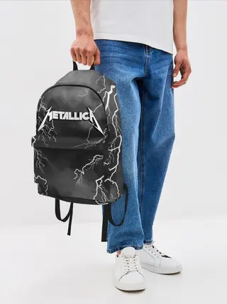 Рюкзак джинсовый / METALLICA РАЗРЯД МОЛНИИ