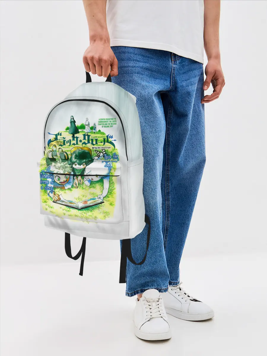 Рюкзак джинсовый / Аста и Юно малыши Чёрный клевер