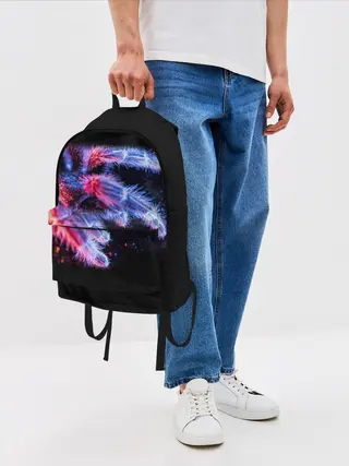 Рюкзак джинсовый / НЕОНОВЫЙ ПАУК