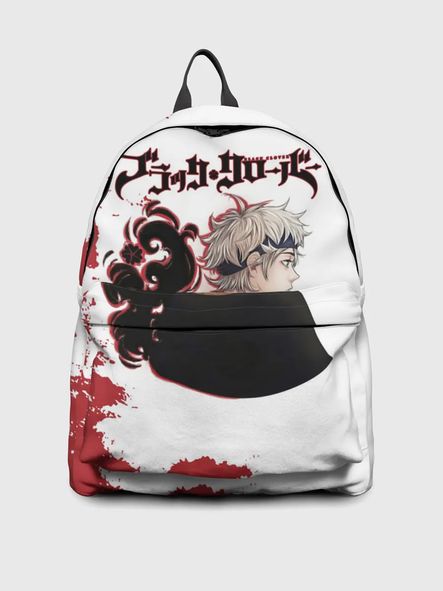 Рюкзак джинсовый / Аста Чёрный клевер красный дым