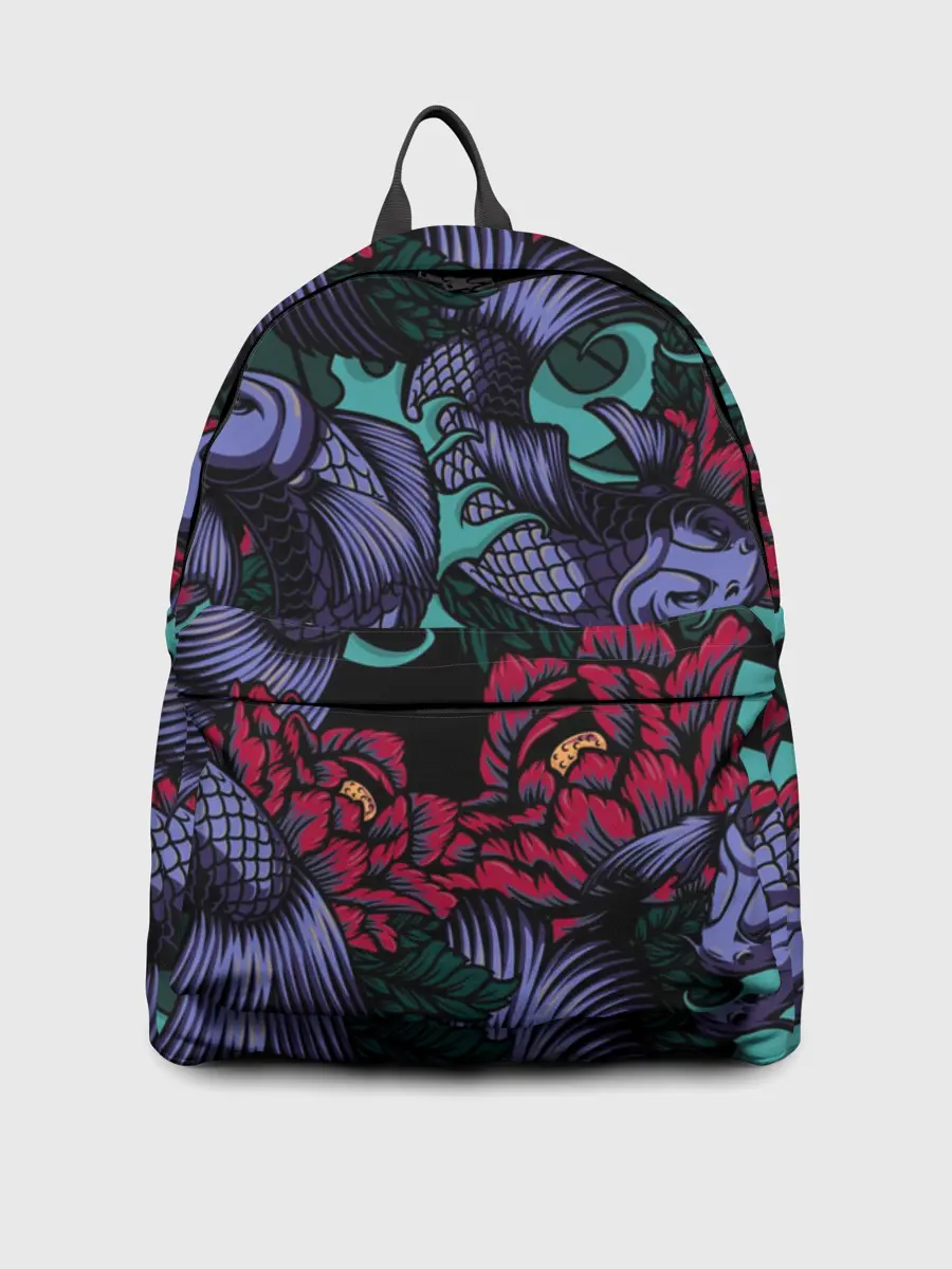 Рюкзак джинсовый / Японские карпы