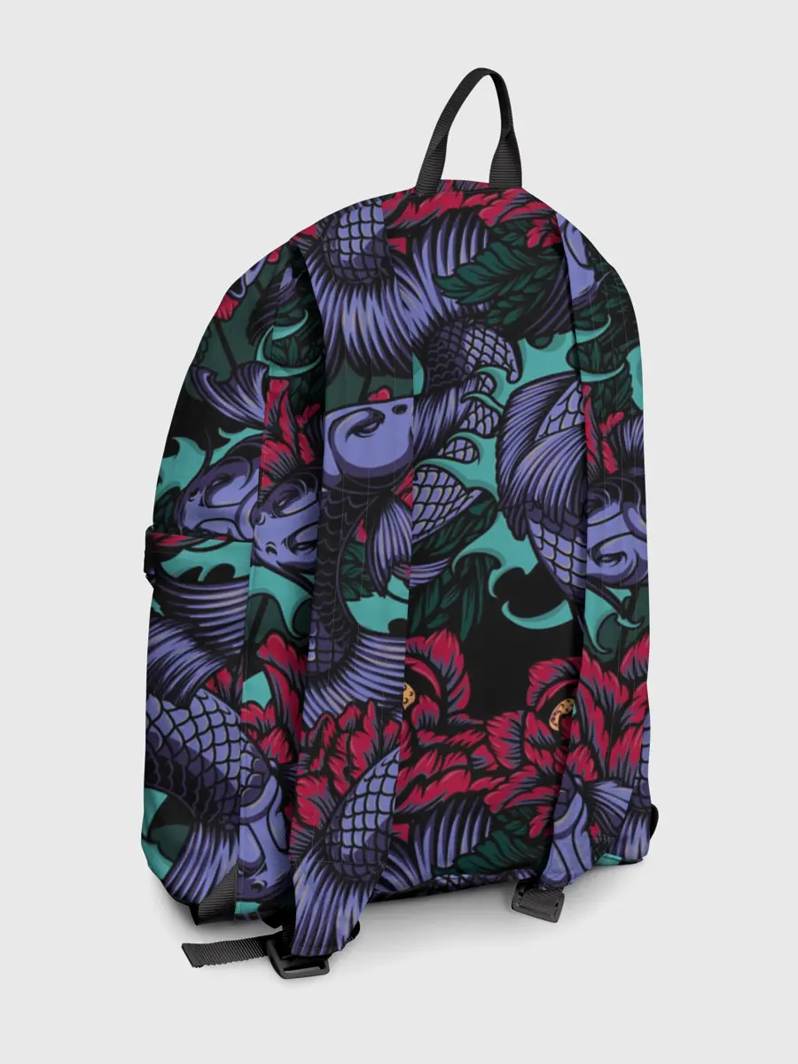 Рюкзак джинсовый / Японские карпы