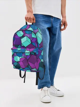 Рюкзак джинсовый / СИРЕНЕВЫЕ КУБЫ