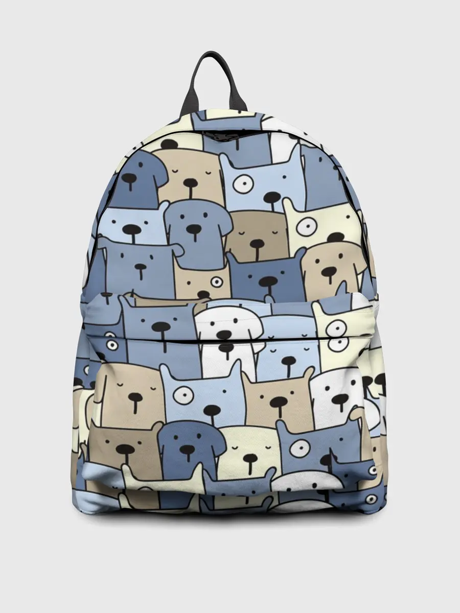 Рюкзак джинсовый / Собачки рисунок паттерном