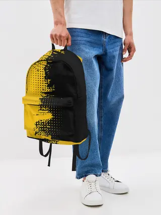 Рюкзак джинсовый / ЧЕРНО ЖЕЛТЫЙ ГРАНЖ | GRUNGE