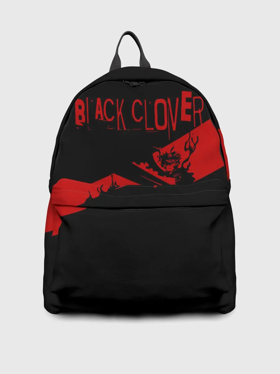 Рюкзак джинсовый / Чёрный клевер Аста красная полоса