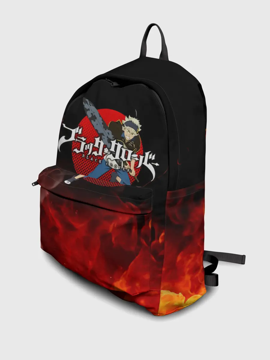 Рюкзак джинсовый / Аста в огне Чёрный клевер