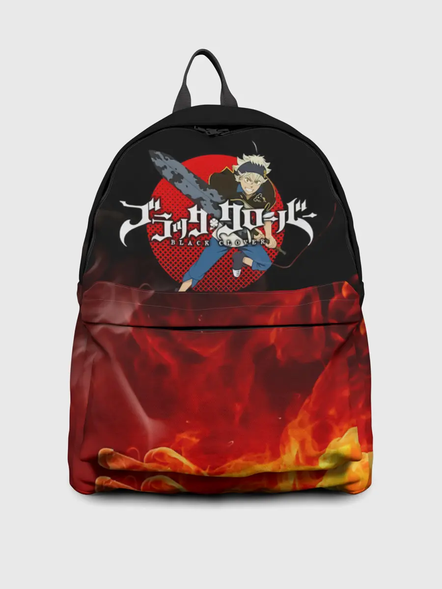 Рюкзак джинсовый / Аста в огне Чёрный клевер