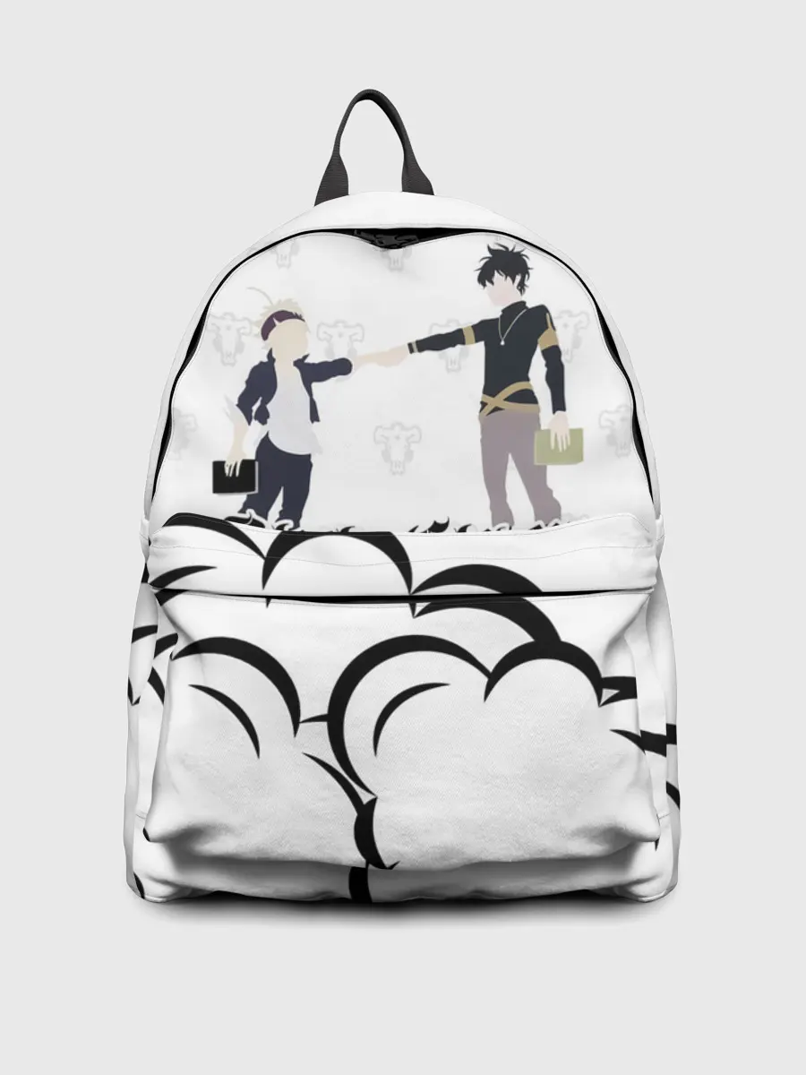 Рюкзак джинсовый / Чёрный клевер Аста и Юно