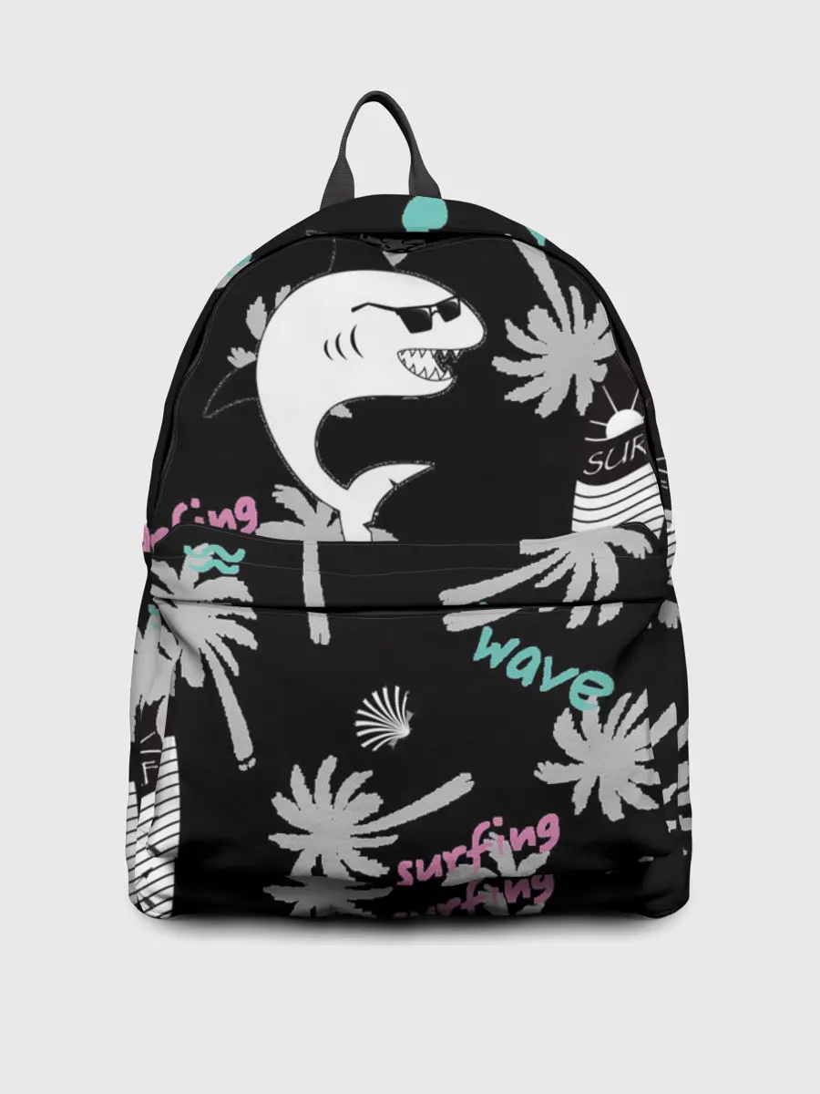 Рюкзак джинсовый / Акула и серфинг