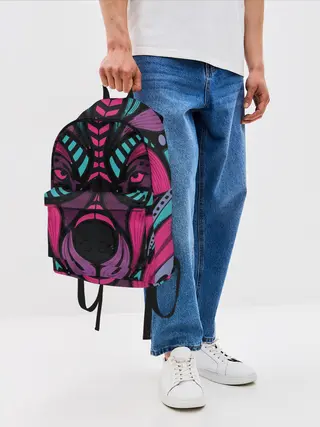 Рюкзак джинсовый / Морда волка