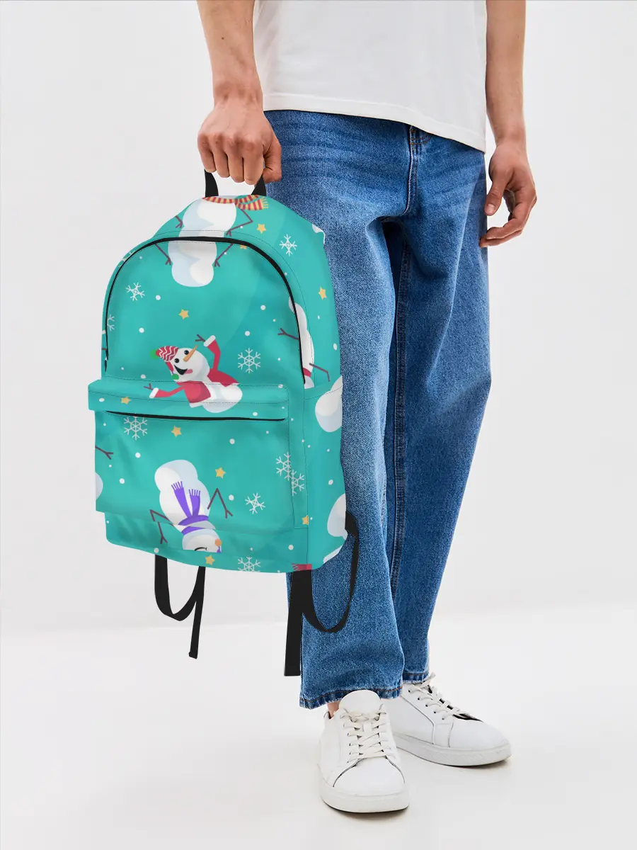 Рюкзак джинсовый / РазНые Снеговики