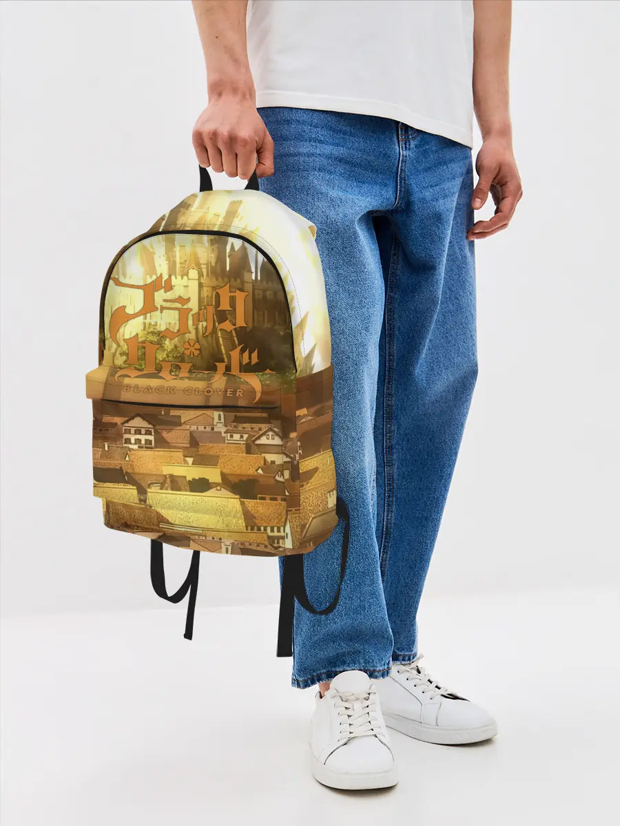 Рюкзак джинсовый / Чёрный клевер город