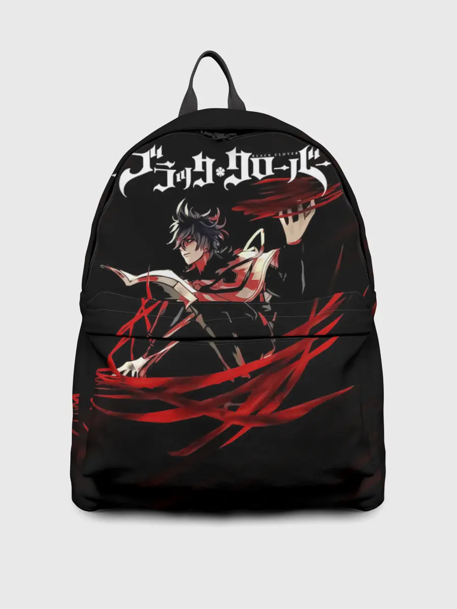 Рюкзак джинсовый / Чёрный клевер магия Юно