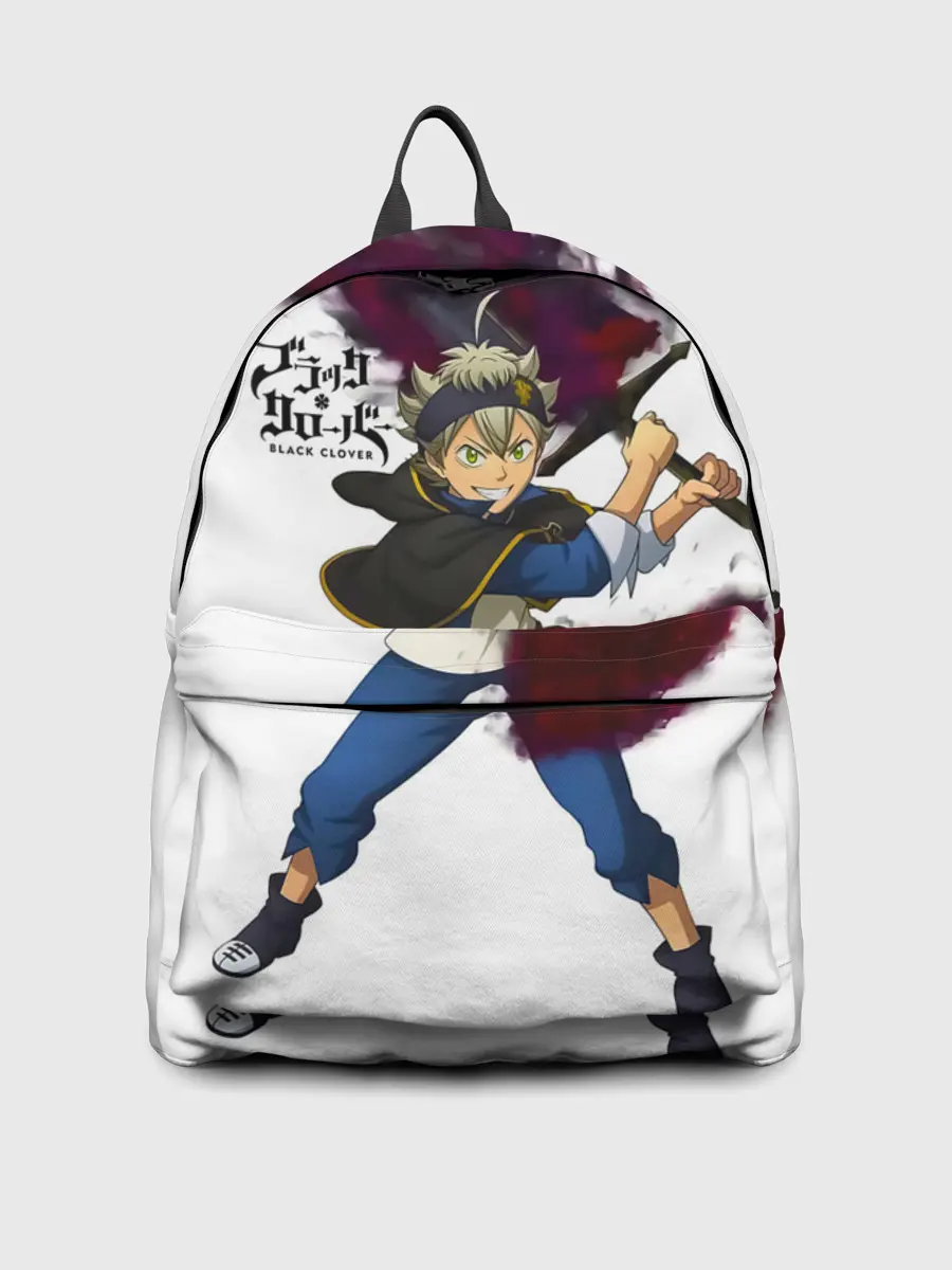 Рюкзак джинсовый / Чёрный клевер Аста красный меч