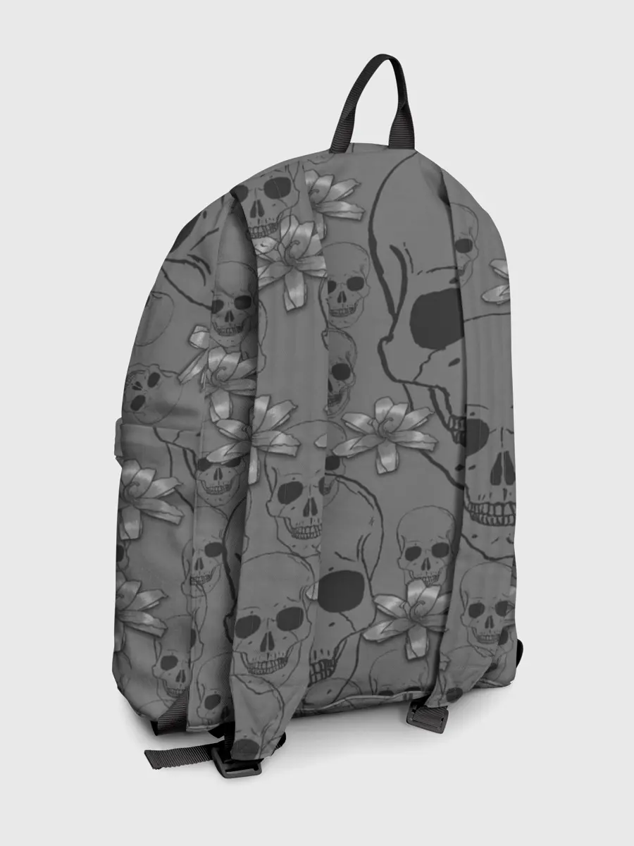 Рюкзак джинсовый / Цветы и черепа
