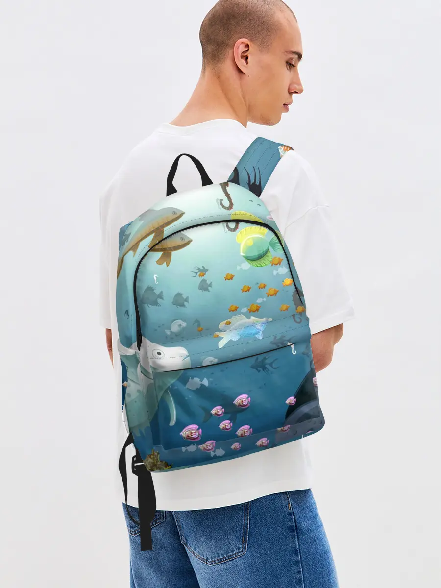 Рюкзак джинсовый / Мультяшные рыбки | Пляжная