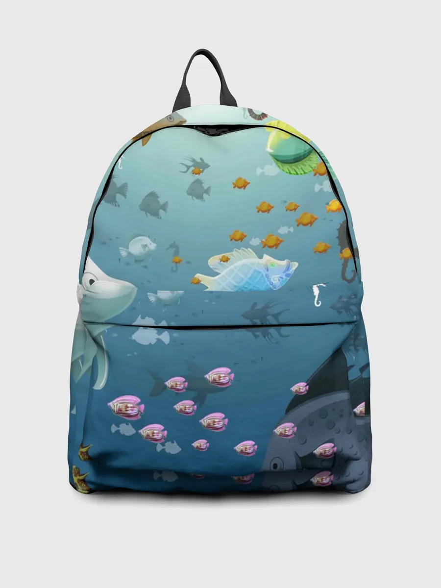 Рюкзак джинсовый / Мультяшные рыбки | Пляжная