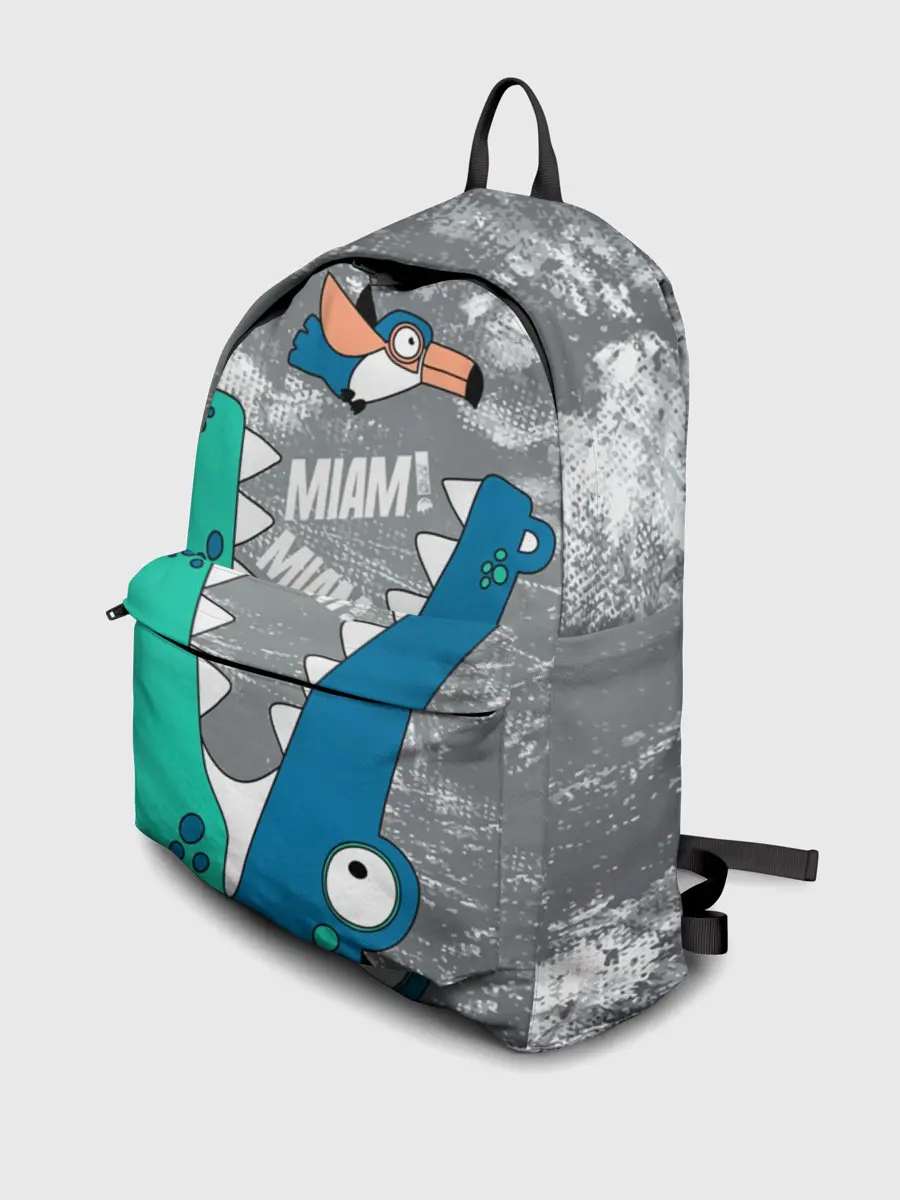 Рюкзак джинсовый / Крокодил и птичка Miam