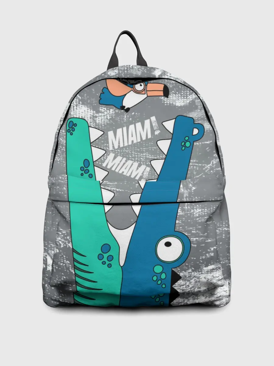 Рюкзак джинсовый / Крокодил и птичка Miam