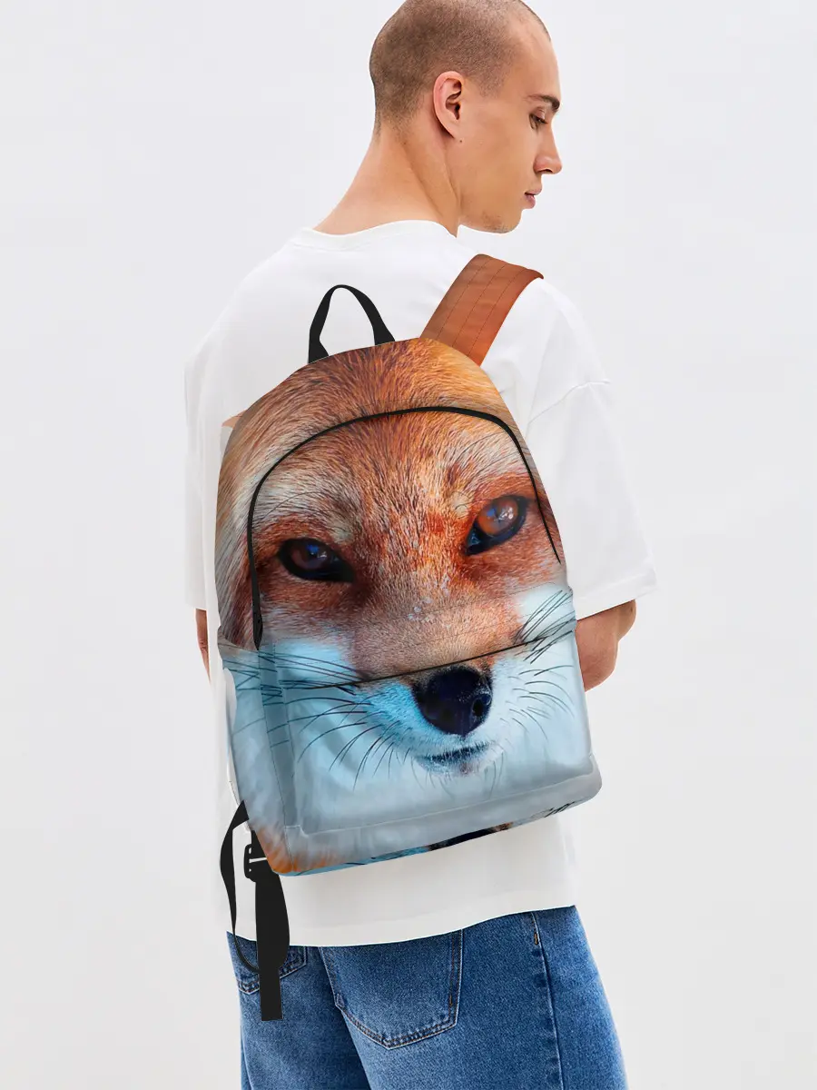 Рюкзак джинсовый / Мордочка лисы