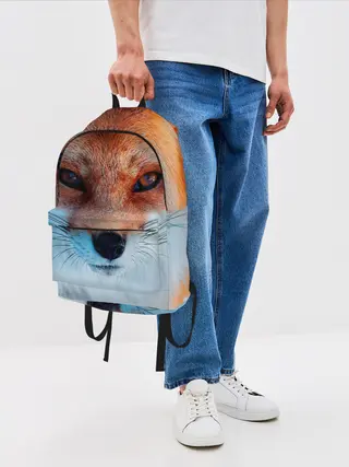 Рюкзак джинсовый / Мордочка лисы