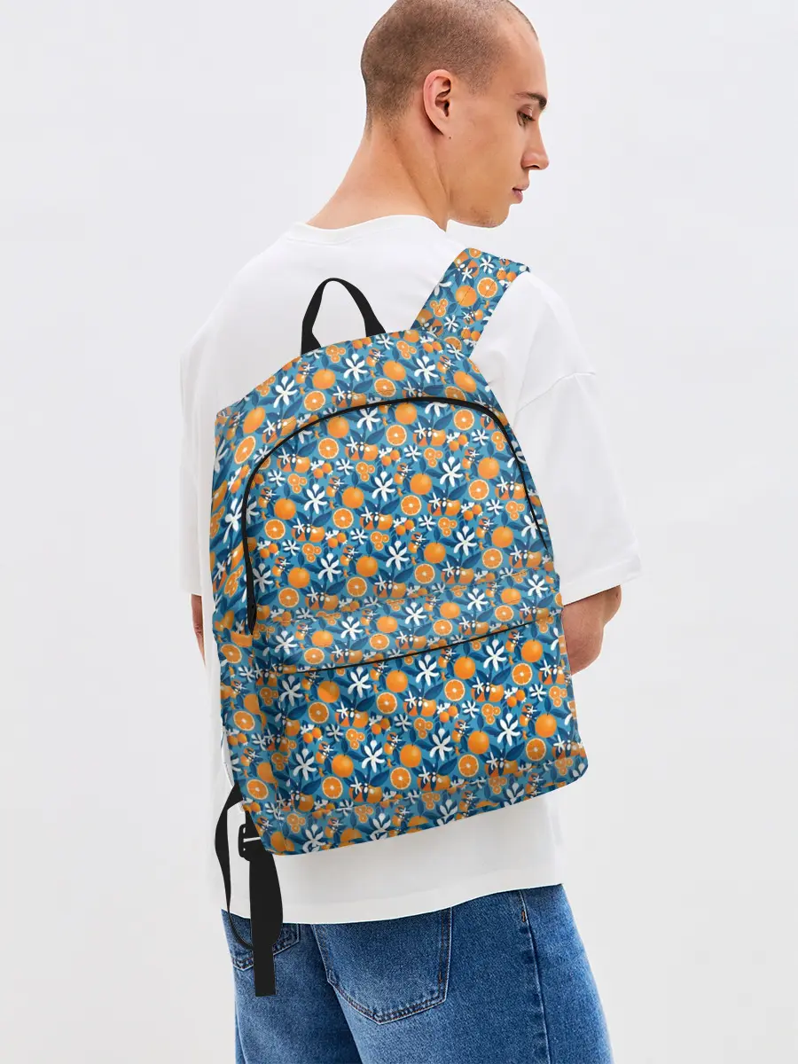 Рюкзак джинсовый / АПЕЛЬСИННЫЙ ПАТТЕРН | ФРУКТЫ