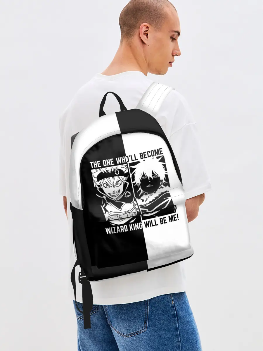 Рюкзак джинсовый / Юно vs Аста Чёрный клевер