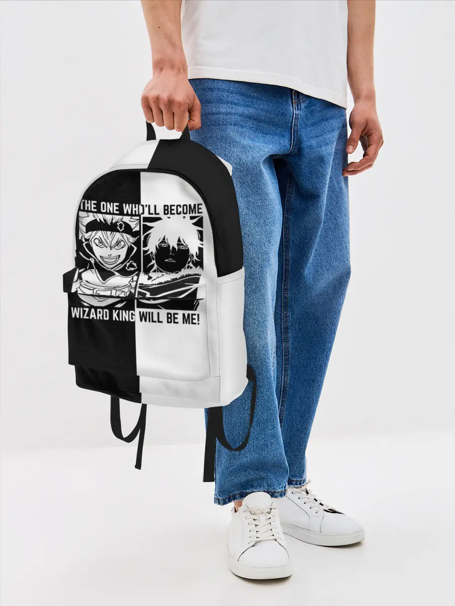 Рюкзак джинсовый / Юно vs Аста Чёрный клевер