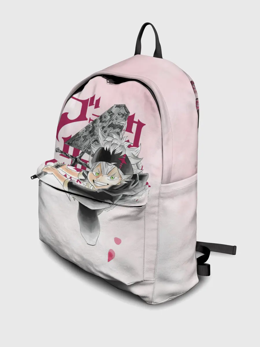 Рюкзак джинсовый / Чёрный клевер сакура Аста