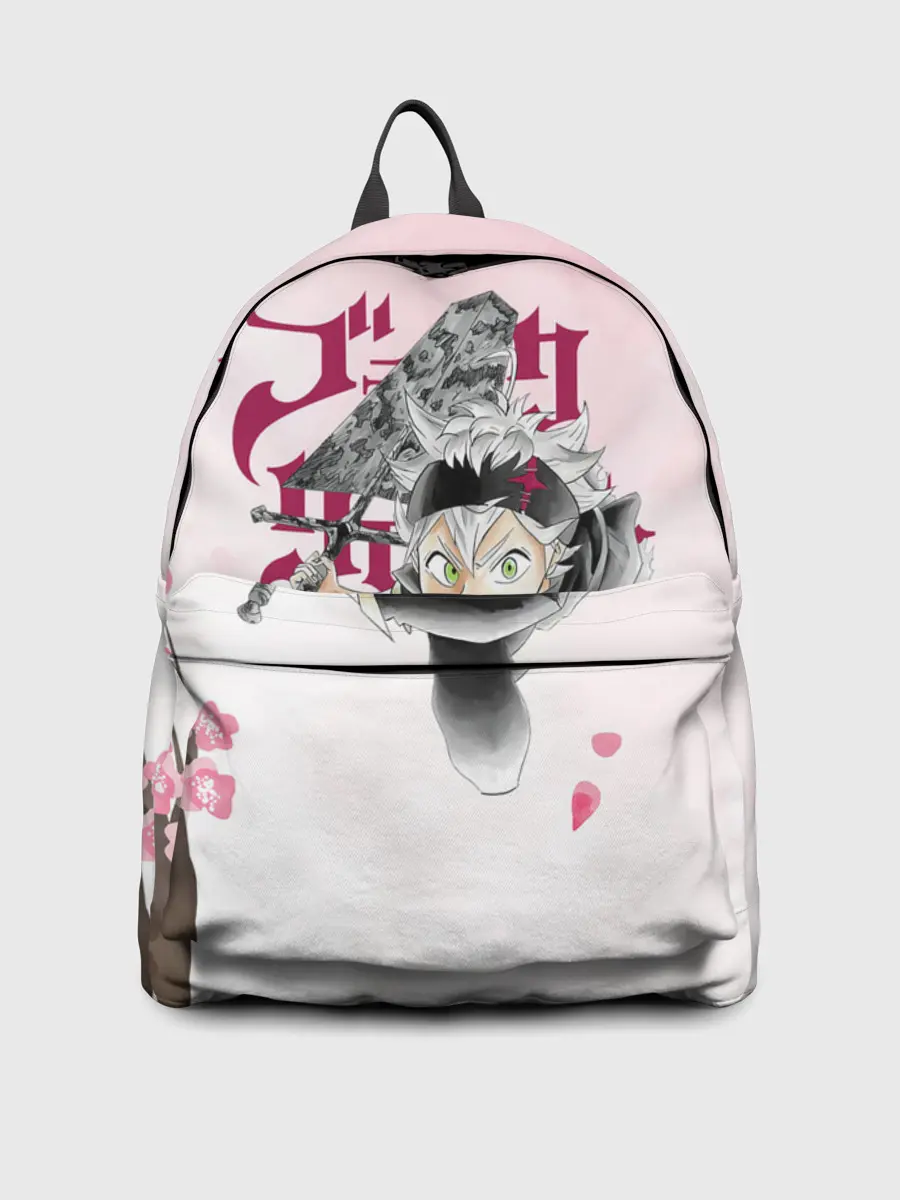 Рюкзак джинсовый / Чёрный клевер сакура Аста