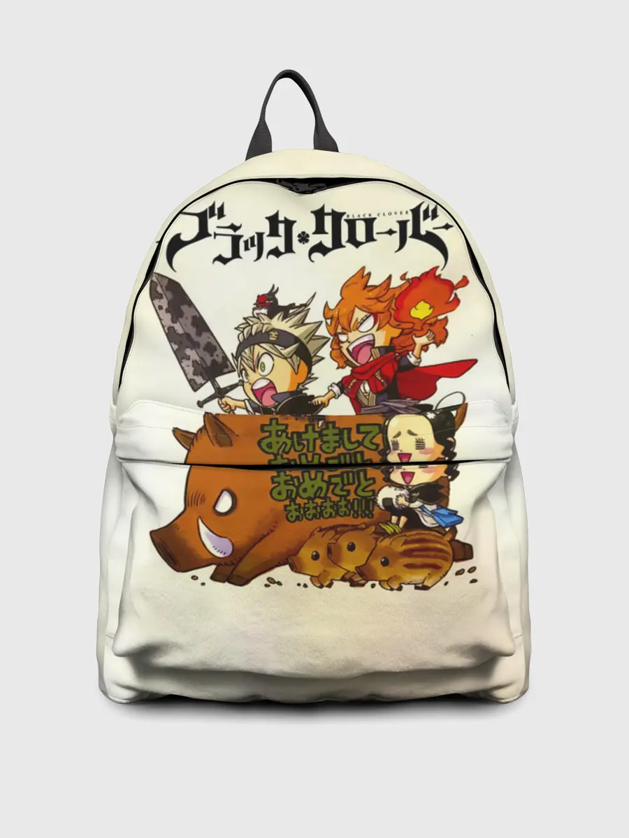 Рюкзак джинсовый / Аста на кабане Чёрный клевер