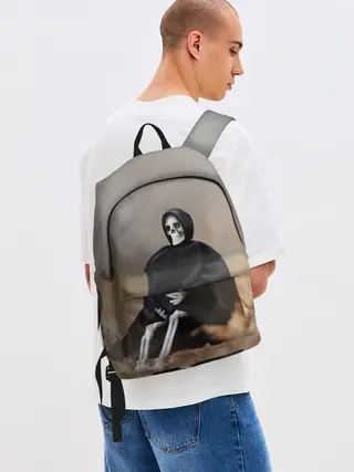 Рюкзак джинсовый / Сидячий Скелет