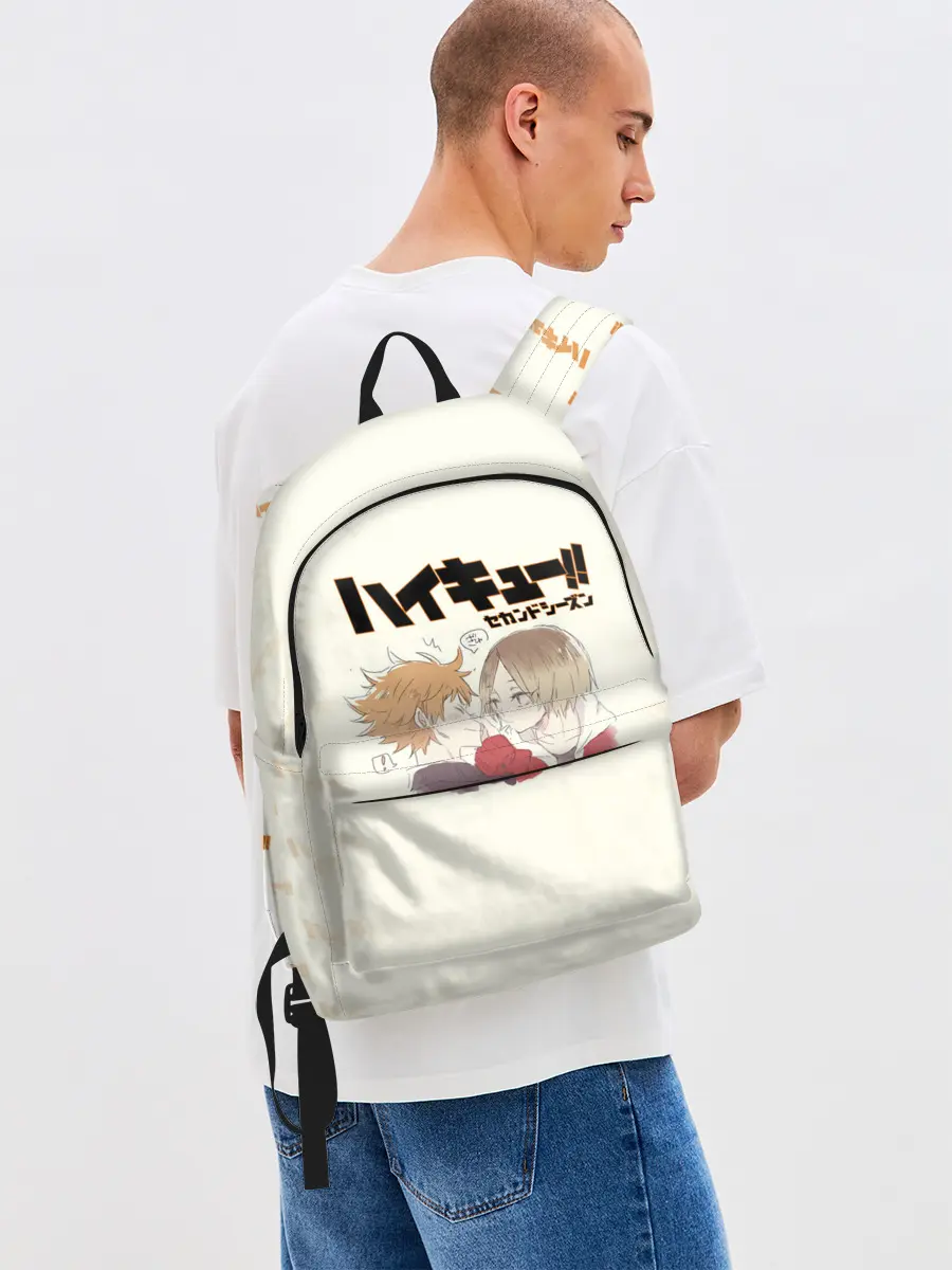 Рюкзак джинсовый / Кенма Козуме и Хината Сё | ВОЛЕЙБОЛ!!