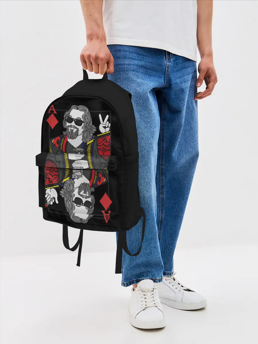 Рюкзак джинсовый / Большой Лебовский туз бубей