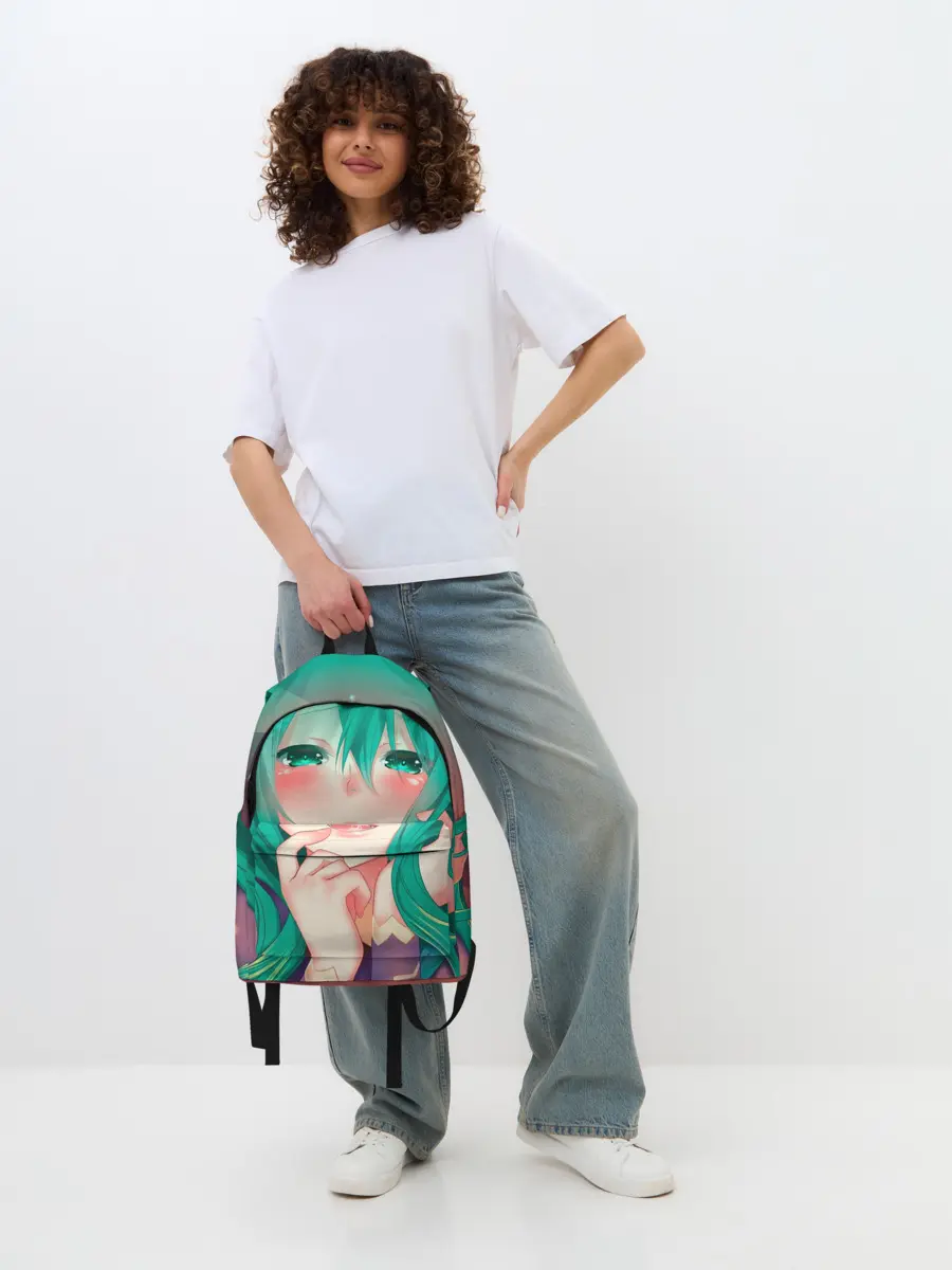 Рюкзак джинсовый / Miku Ahegao