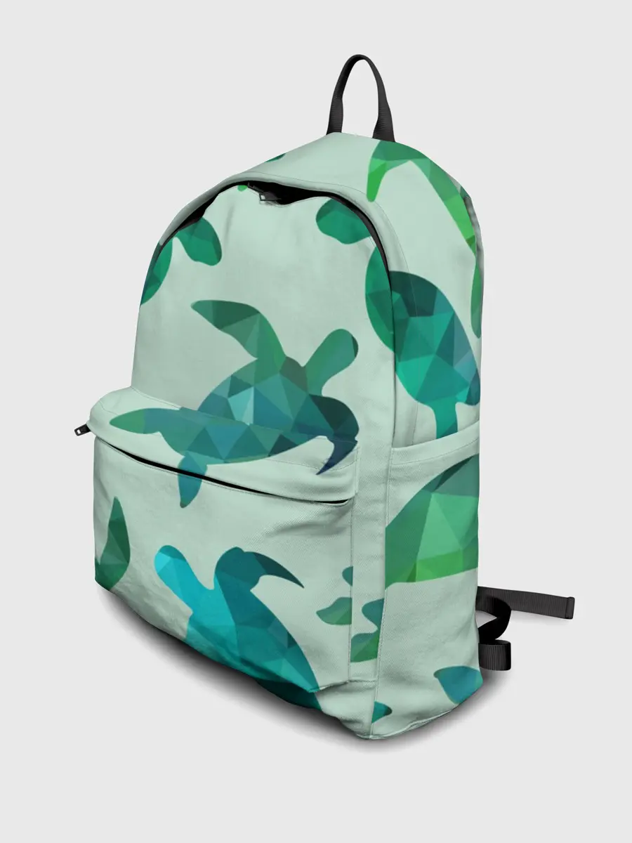 Рюкзак джинсовый / Абстракция Черепахи Полигон