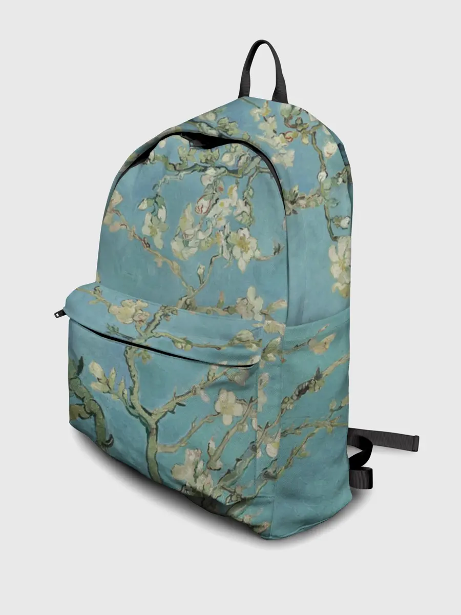 Рюкзак джинсовый / Ван Гог Цветущие ветки миндаля