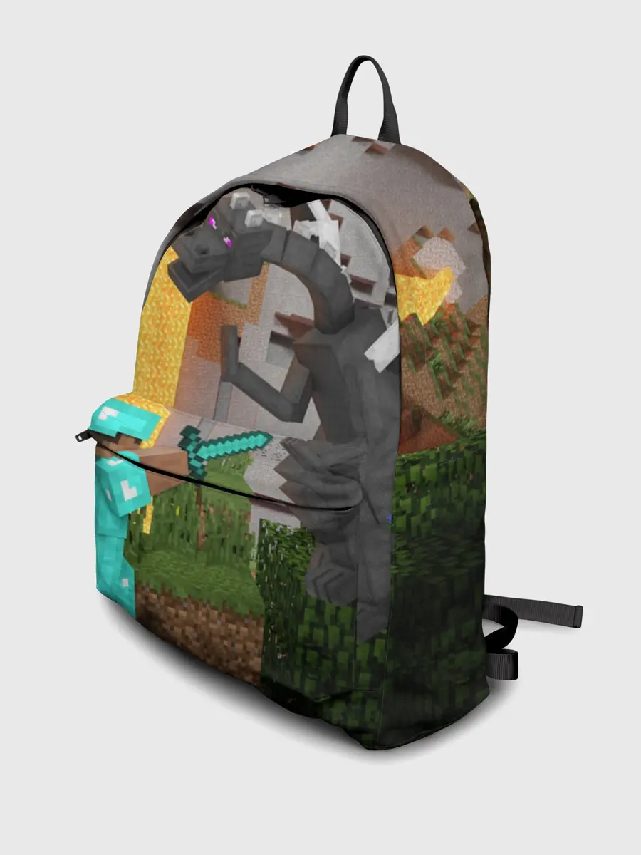 Рюкзак джинсовый / Стив сражается с Эндердраконом