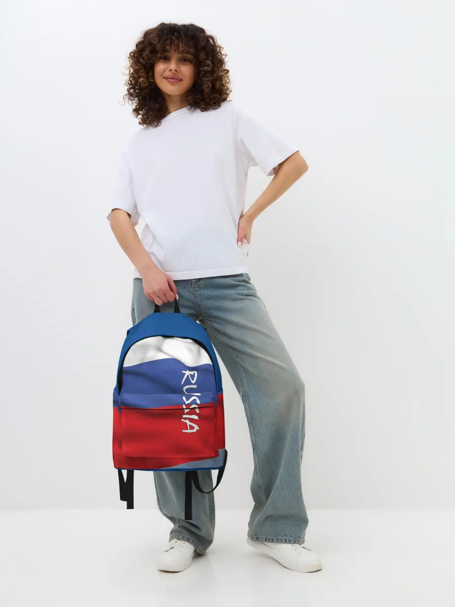 Рюкзак джинсовый / ФЛАГ РОССИИ.