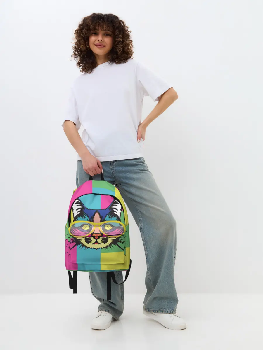 Рюкзак джинсовый / Яркий Кот