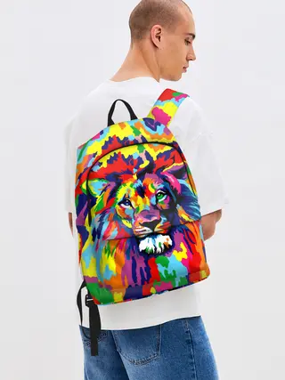 Рюкзак джинсовый / Лев Artistic Art