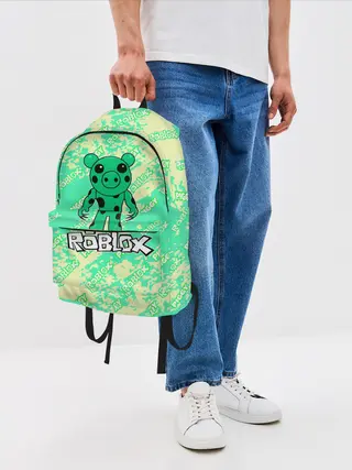 Рюкзак джинсовый / Свинка Пигги из Roblox