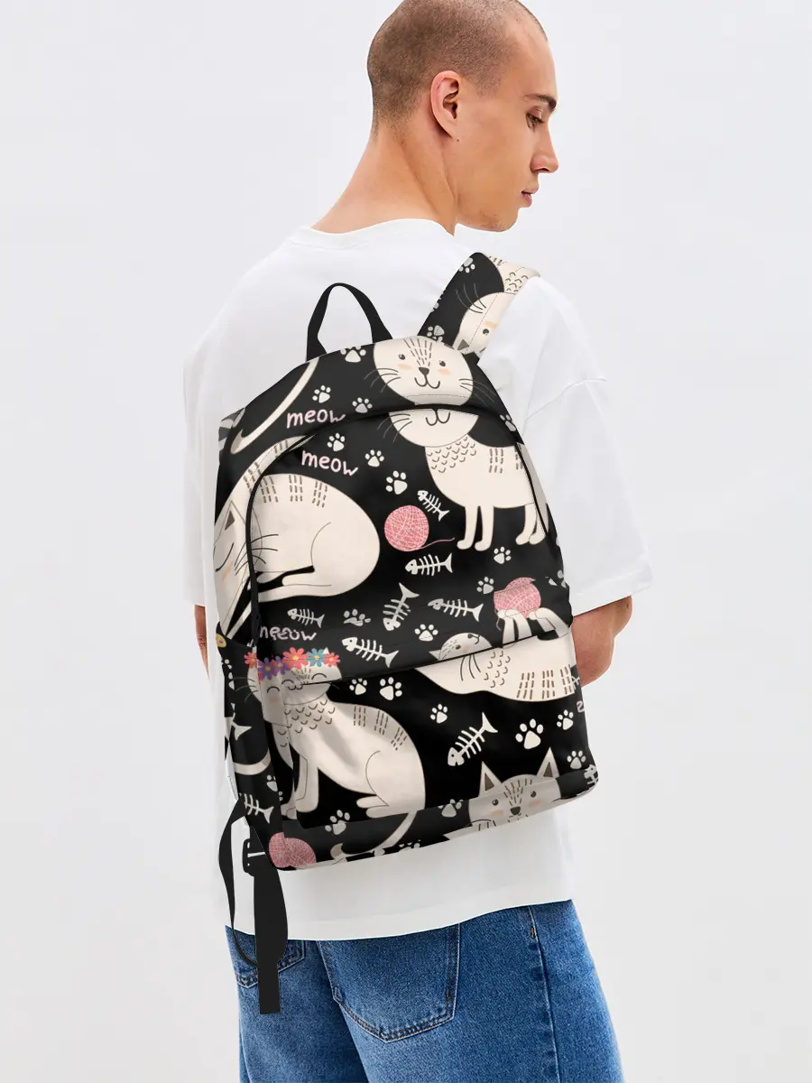 Рюкзак джинсовый / Милые кошечки