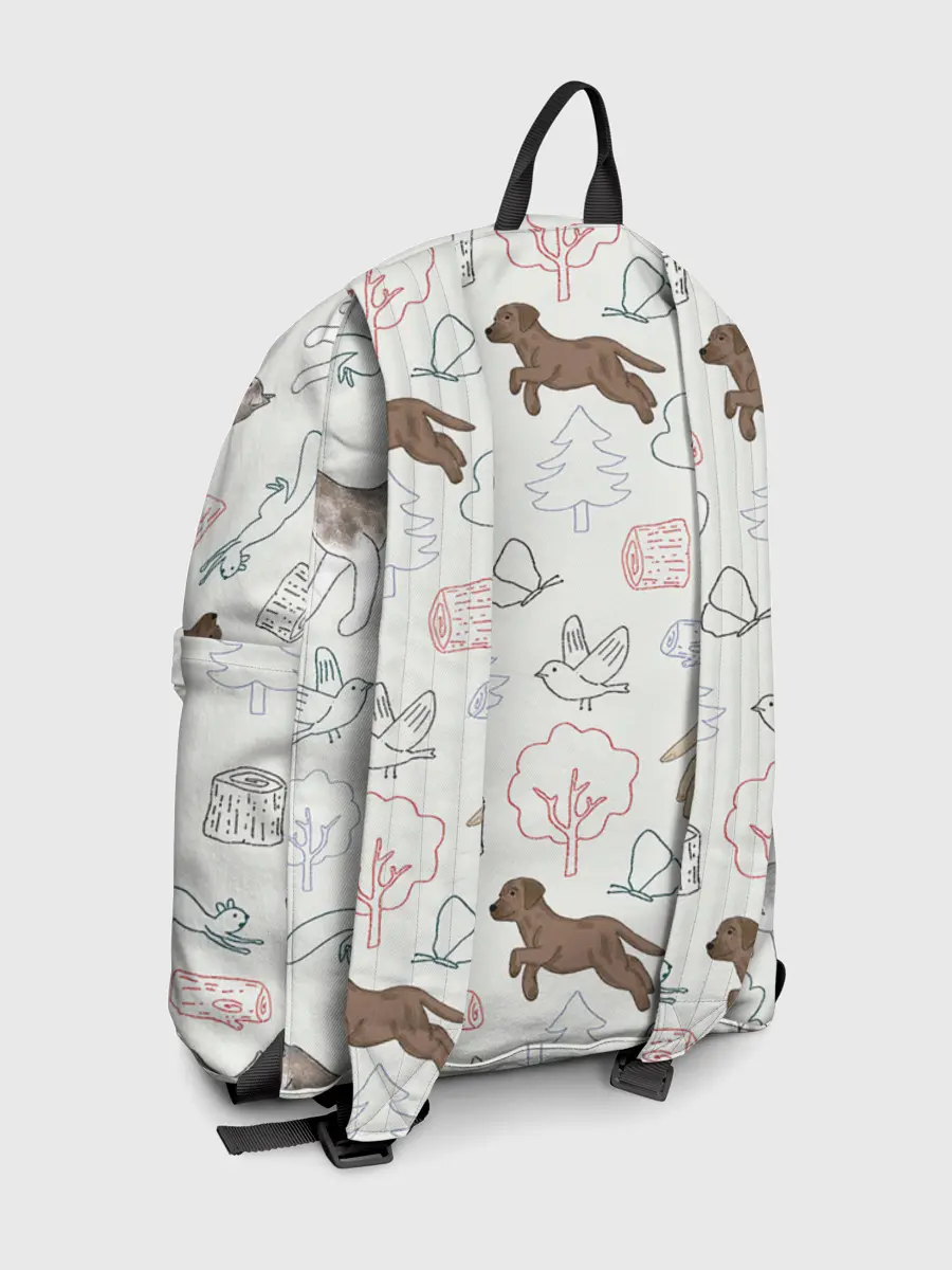 Рюкзак джинсовый / Рисунок домашних любимцев